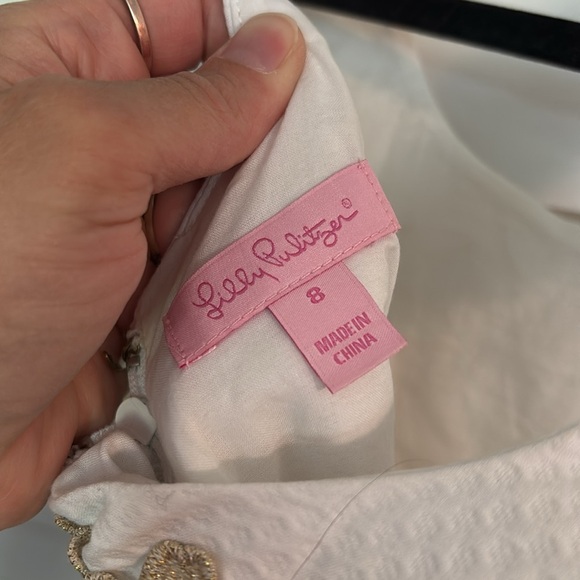 Lilly Pulitzer Elegant White and Gold Floral Shift Dress - Picture 4 of 4